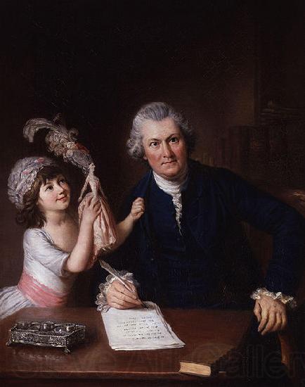 William Hoare Portrait of Christopher Anstey with his daughter Norge oil painting art